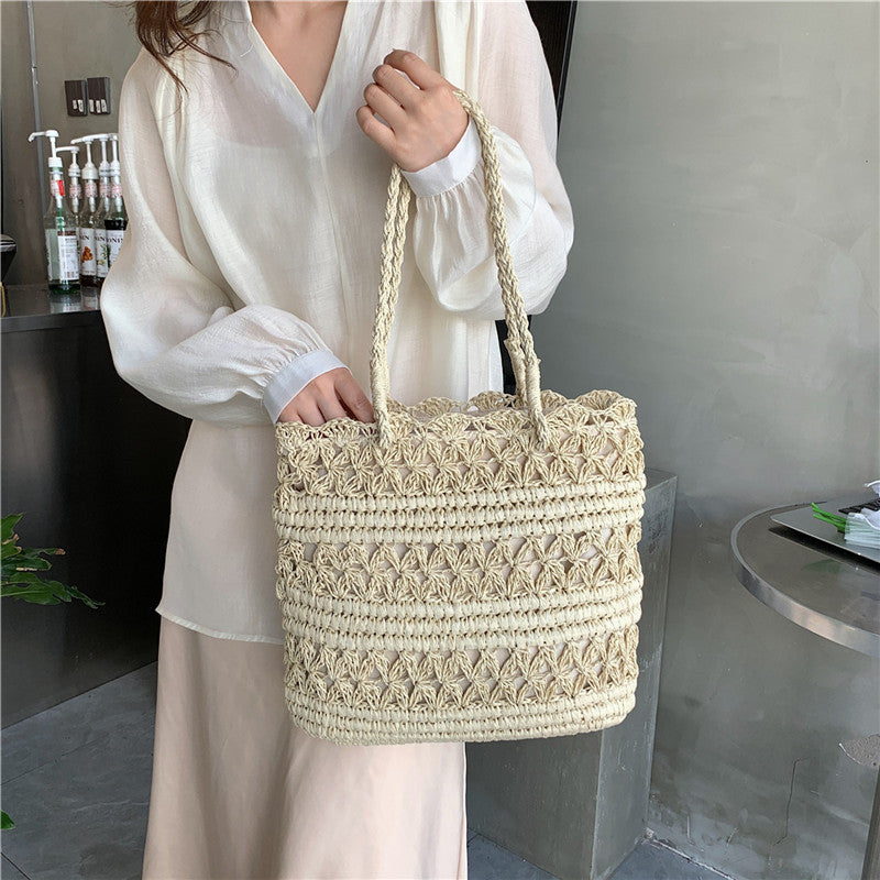 French Vintage Weave Hollow Shoulder Bag