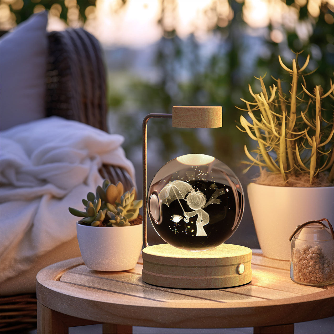 Crystal Ball Cosmic Dinosaur Indoor Night Light Bedside Light Birthday Gift Night Lamp