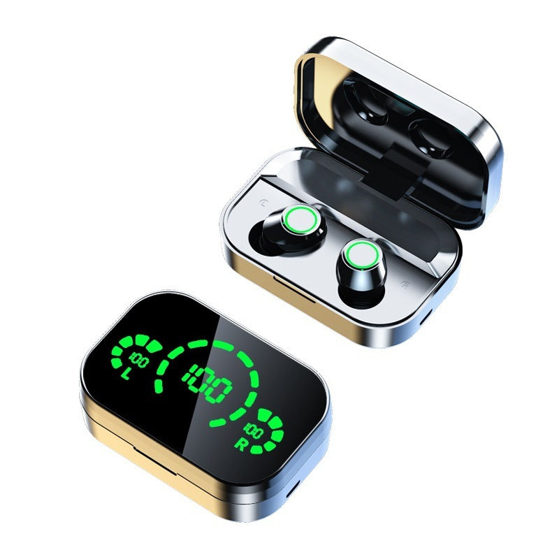 Wireless Bluetooth Headset - TWS Large Screen Smart Digital Display In Ear Breathing Light