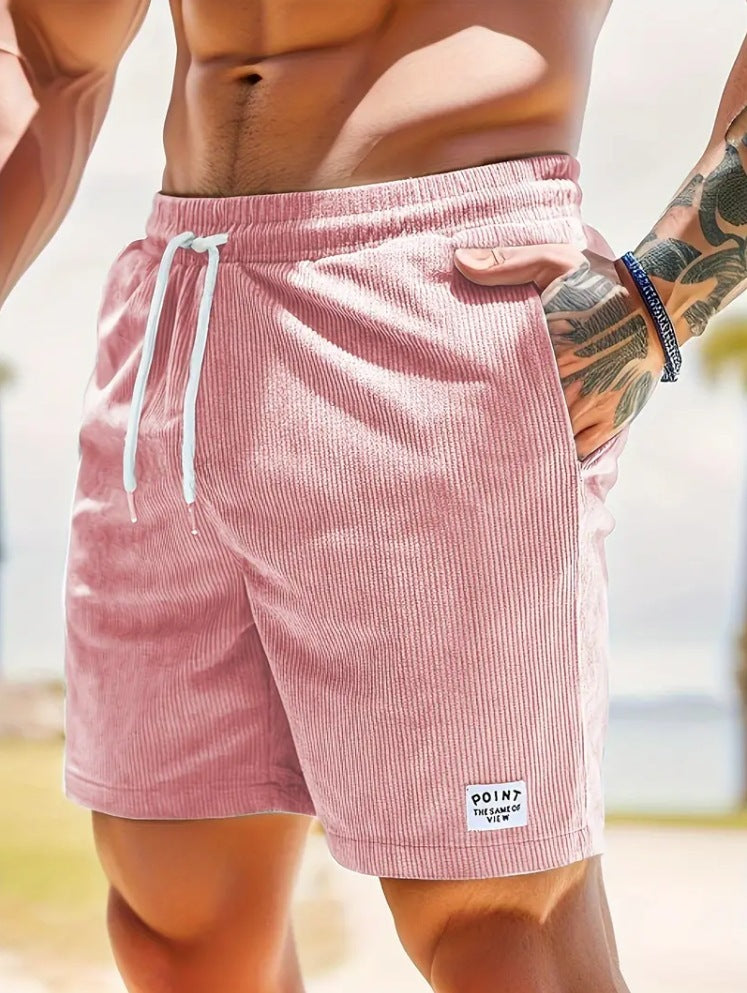 Men's Summer Corduroy Drawstring Shorts