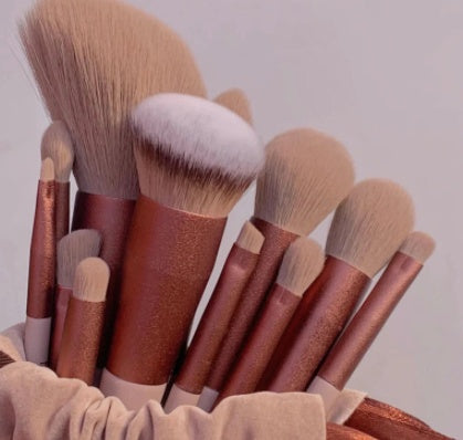 Professional 13-Piece Makeup Brush Set - Complete Beauty Kit with Storage Options