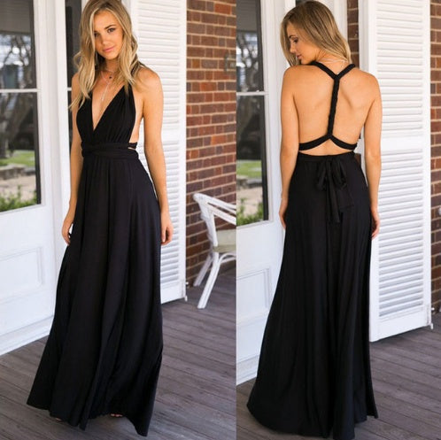 Women's Sexy Long Party Dress - Club Floor-Length Summer Backless Bandage Maxi Dress