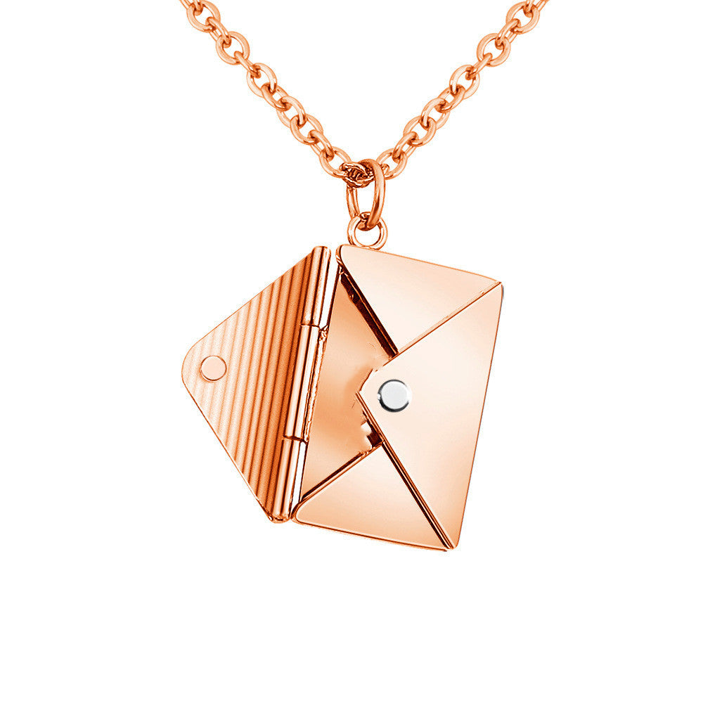 Love Letter Envelope Necklace - Romantic Titanium Steel Pendant