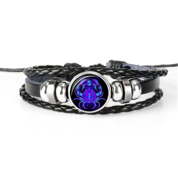Zodiac Constellation Bracelet - Astrology Leather Bracelet for All Ages
