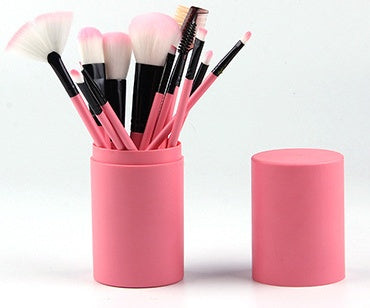 Professional 12-Piece Makeup Brush Set - Blush, Eyeshadow, Highlighter & More