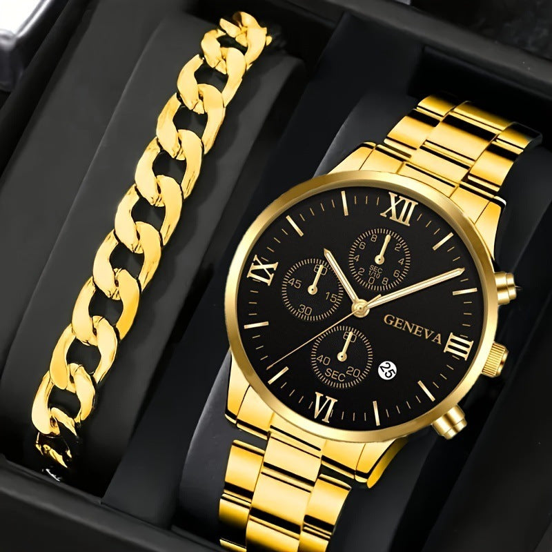 Men's Business Watch & Bracelet Set - Valentine's Gift