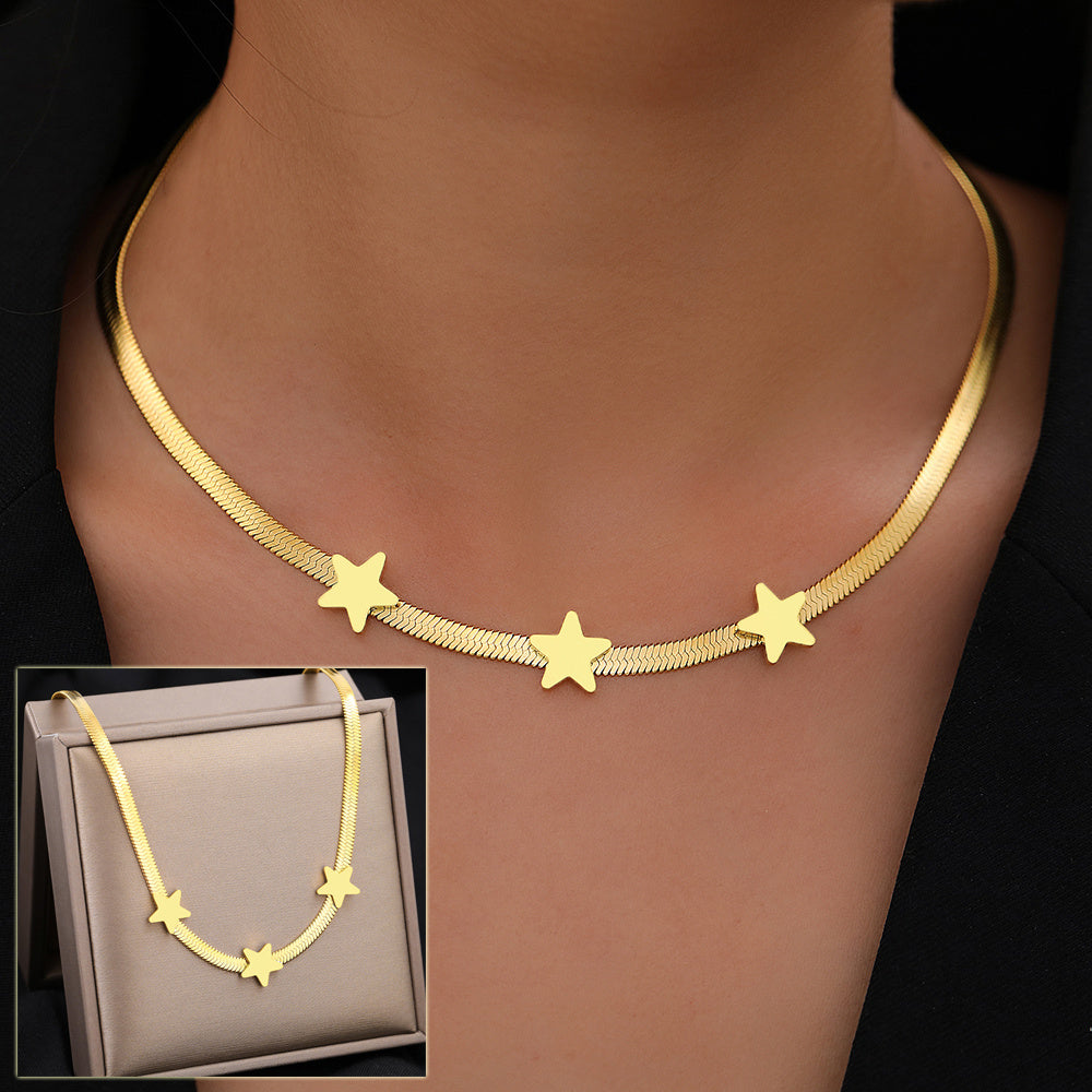 Gothic Star Choker Necklace - Stainless Steel Statement Jewelry