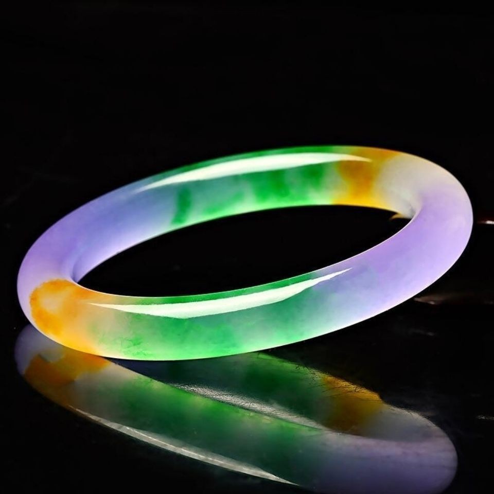Jade Duobao Colorful Bracelet Round Bar