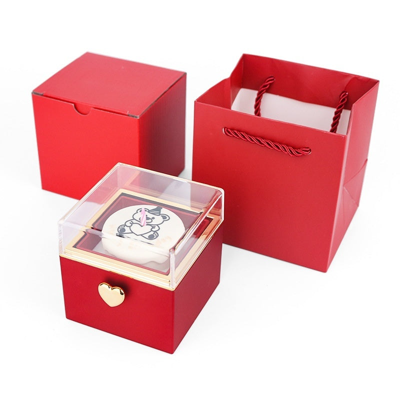 Bear Birthday Cake Surprise Flip Ring Box - A Unique Gift and Jewelry Combo