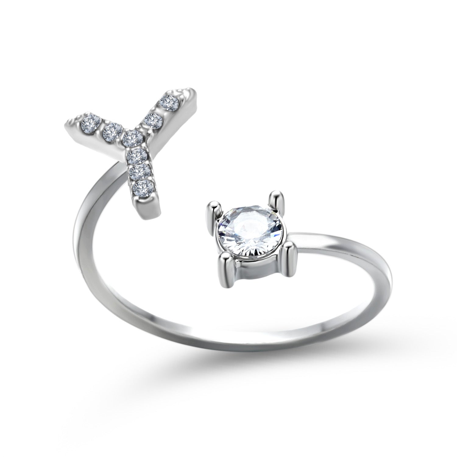 Initial Letter Ring - Personalized Adjustable Zircon Ring A-Z