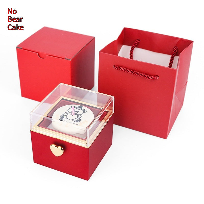 Bear Birthday Cake Surprise Flip Ring Box - A Unique Gift and Jewelry Combo