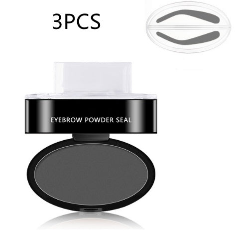 Professional Eyebrow Stamp Kit - Waterproof Powder with 3 Stencil Shapes (6g)
