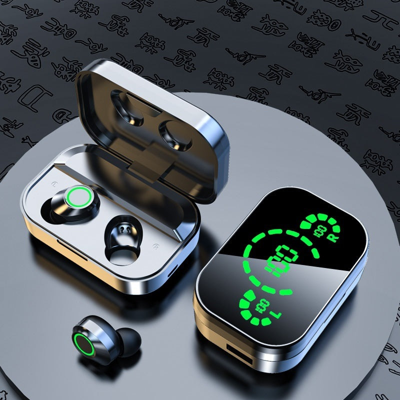 Wireless Bluetooth Headset - TWS Large Screen Smart Digital Display In Ear Breathing Light