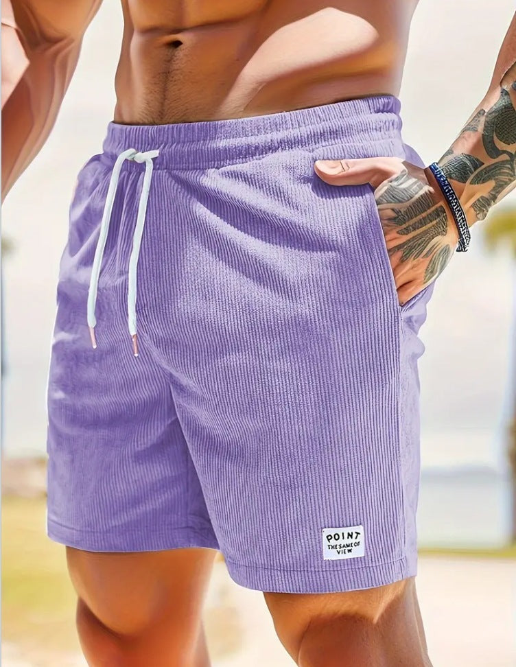 Men's Summer Corduroy Drawstring Shorts