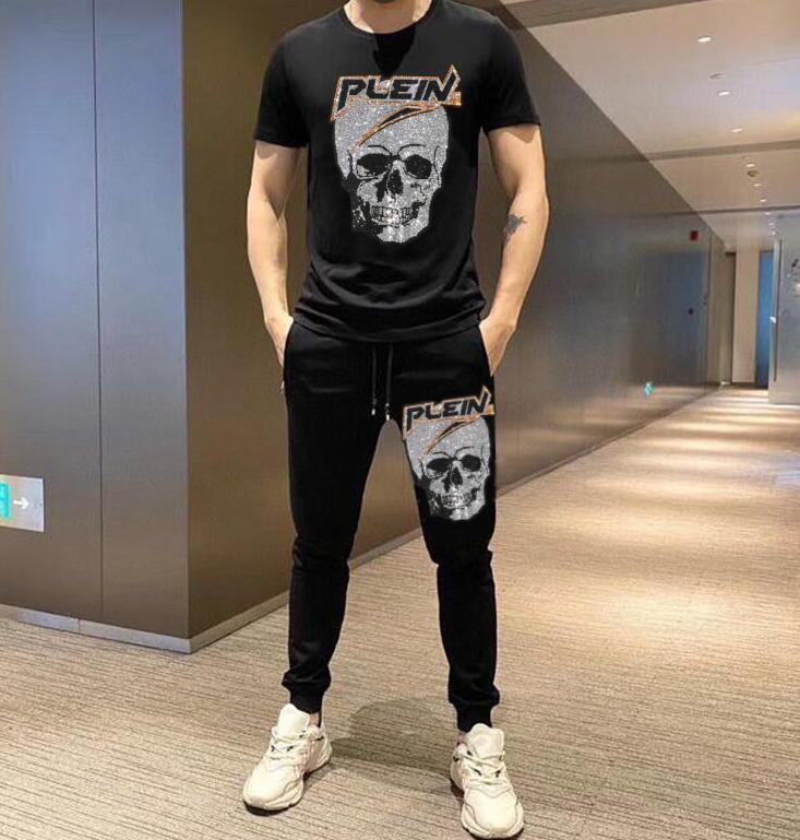Short-sleeved Trousers Casual Fashion Hot Drilling Suit