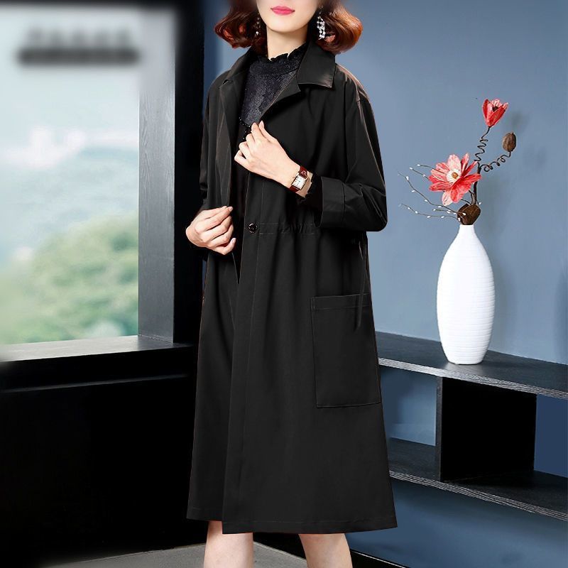 Temperament Western Style Mid-length Plus Size Loose Trench Coat Women