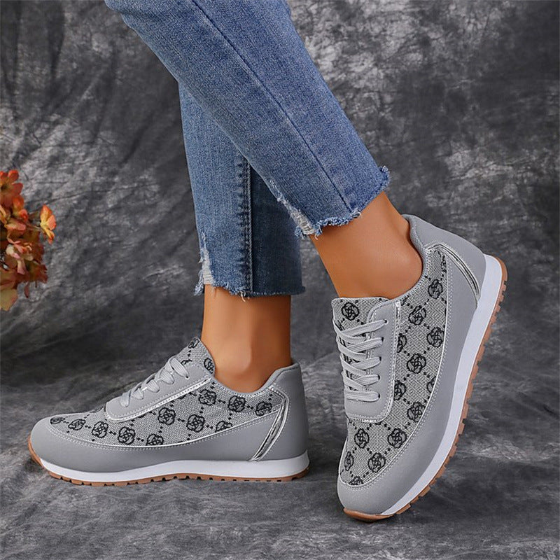 Flower Print Sneakers for Women - Lightweight & Breathable