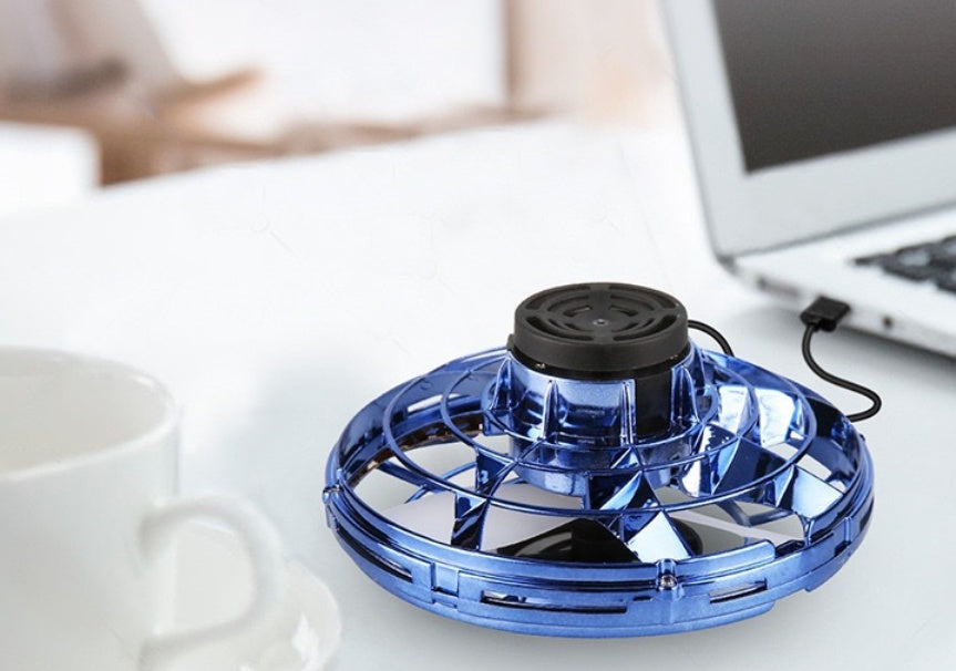 Mini Fingertip Gyro Drone - Interactive UFO Type Flying Helicopter Spinner Toy for Kids