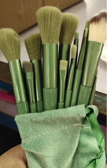 Professional 13-Piece Makeup Brush Set - Complete Beauty Kit with Storage Options