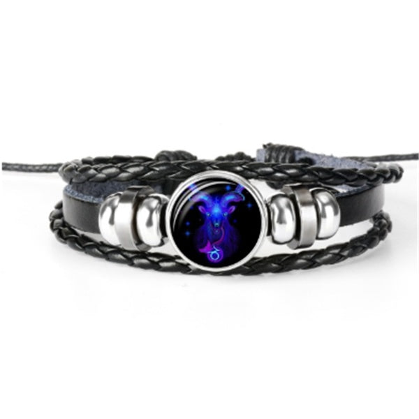 Zodiac Constellation Bracelet - Astrology Leather Bracelet for All Ages