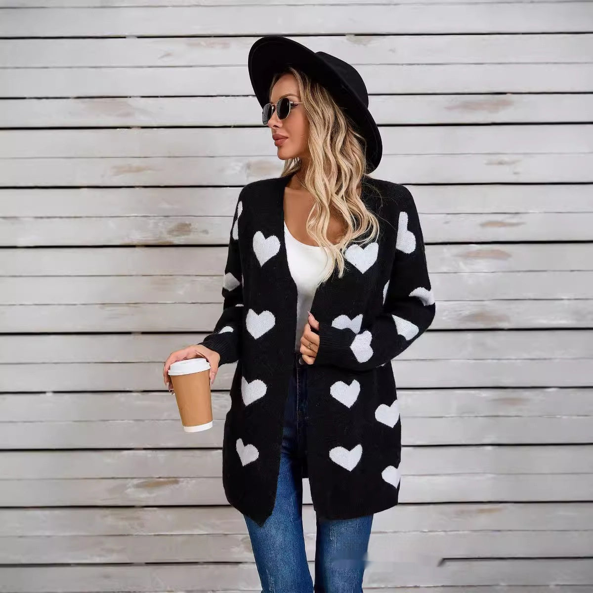 Casual Plus Size Patchwork Knitting Love Sweater - Enhanced Customer-Focused Description