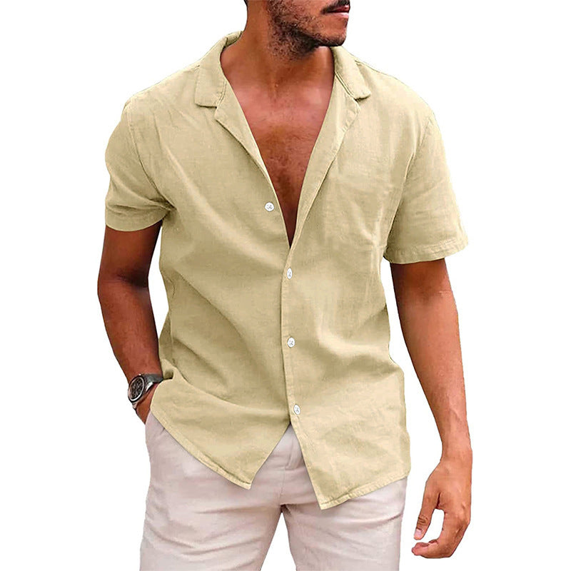 Men's Casual Button Down Shirt - Short Sleeve Beach Shirt for Summer