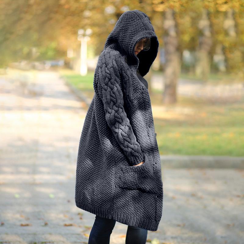 Women's Hooded Sweater Coat - Winter Collection