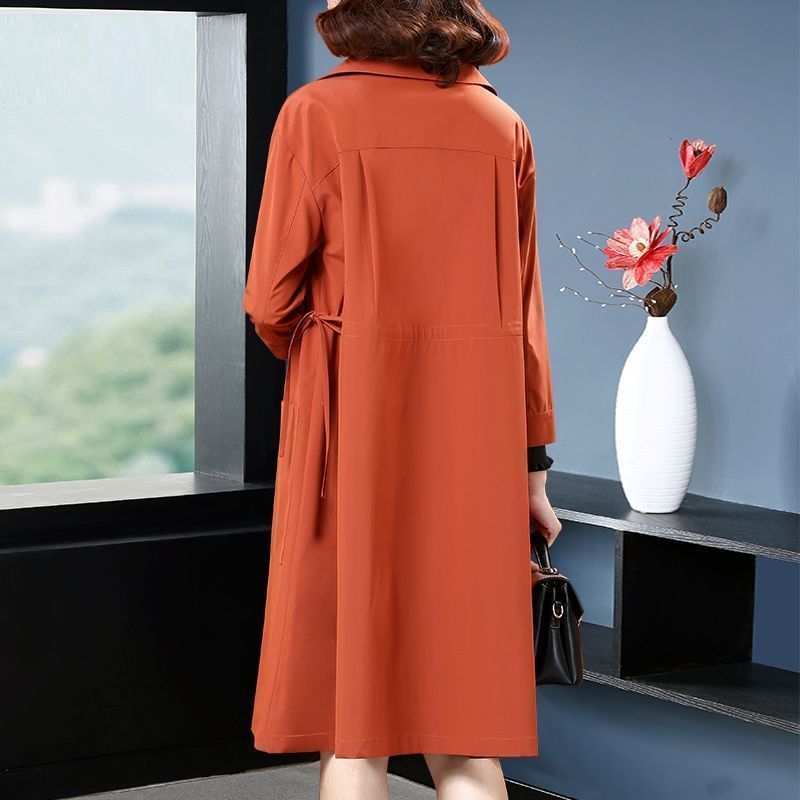 Temperament Western Style Mid-length Plus Size Loose Trench Coat Women