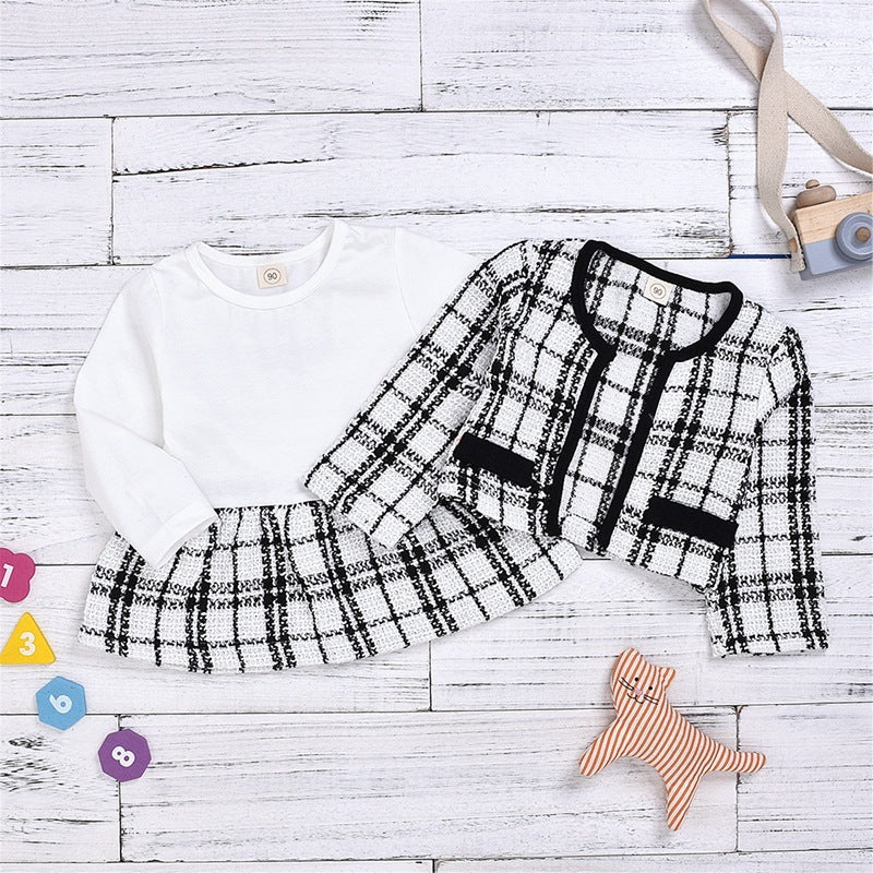 Girls Plaid Dress Set - Stylish & Comfortable