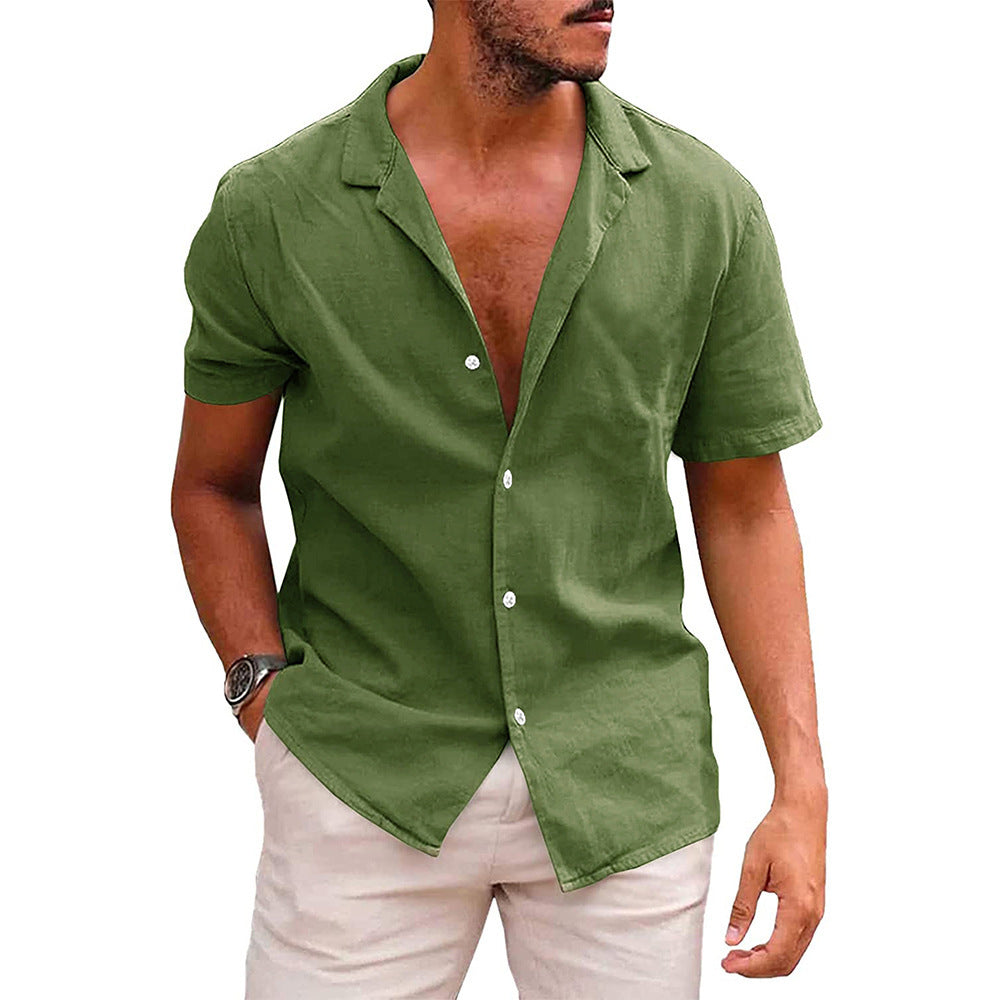 Men's Casual Button Down Shirt - Short Sleeve Beach Shirt for Summer