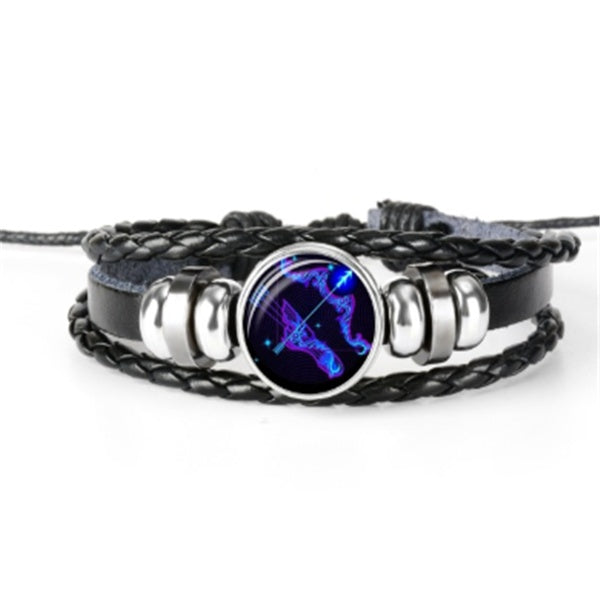 Zodiac Constellation Bracelet - Astrology Leather Bracelet for All Ages