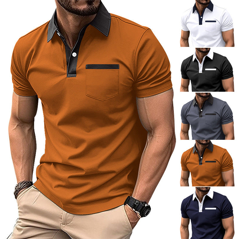 Men's Polo Shirt - Lapel Fashion Slim Pocket Short-sleeved T-shirt