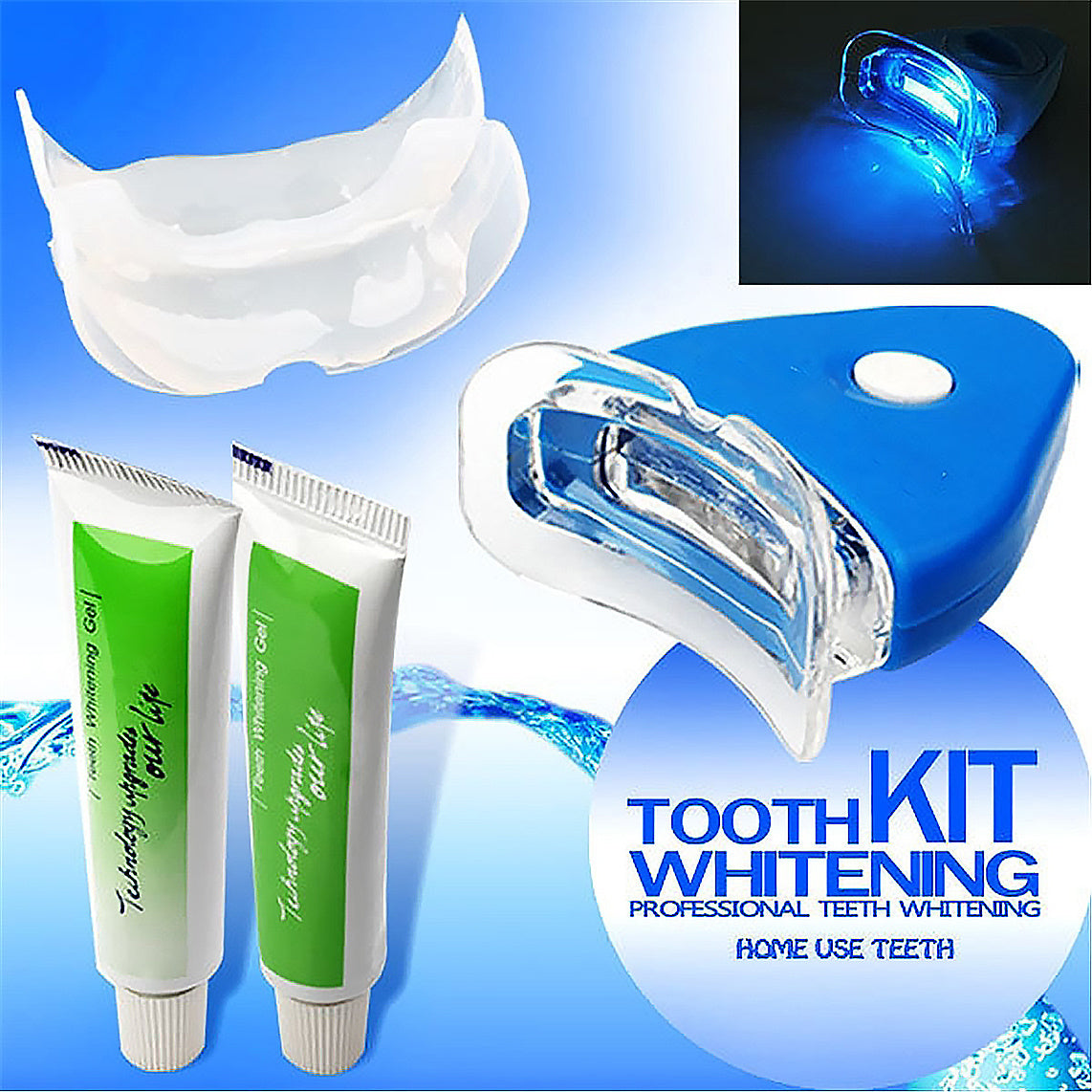 Professional Teeth Whitening Kit with LED Light - At-Home Dental Bleaching System