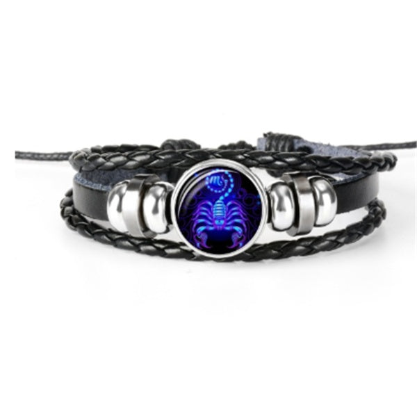 Zodiac Constellation Bracelet - Astrology Leather Bracelet for All Ages