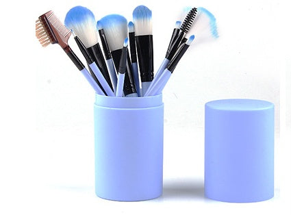 Professional 12-Piece Makeup Brush Set - Blush, Eyeshadow, Highlighter & More