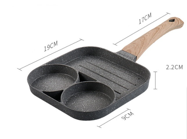 Non-Stick 4 Hole Frying Pan - Perfect for Breakfast, Burgers, Eggs, and Pancakes