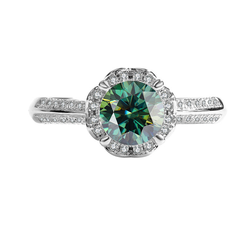 Moissanite Bridal Ring | Sterling Silver Bridal Ring | iukstore