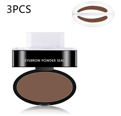 Professional Eyebrow Stamp Kit - Waterproof Powder with 3 Stencil Shapes (6g)