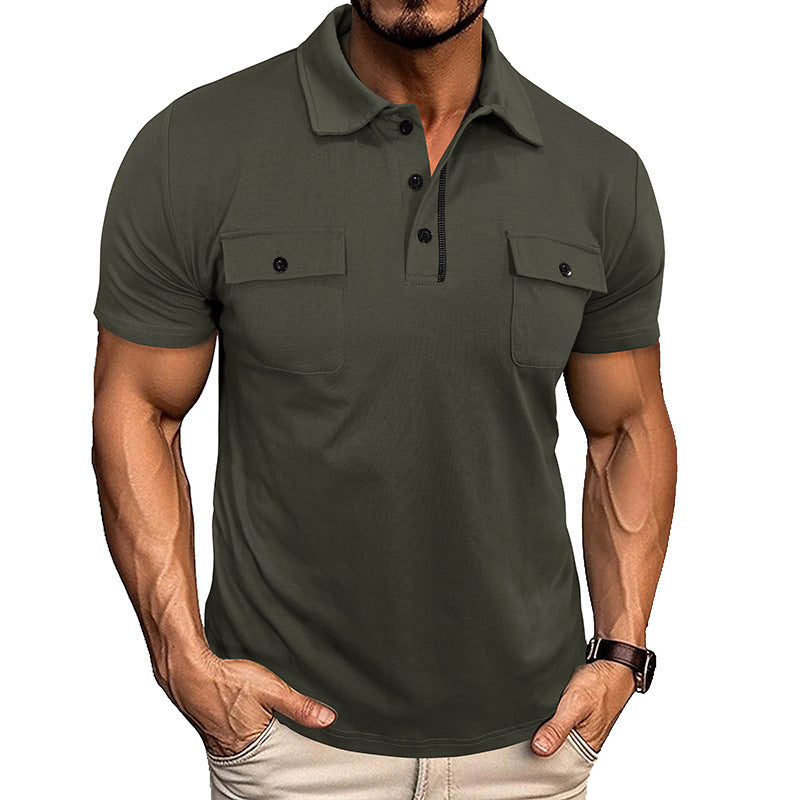 Men's Summer Polo Shirt with Pockets - Outdoor Fashion