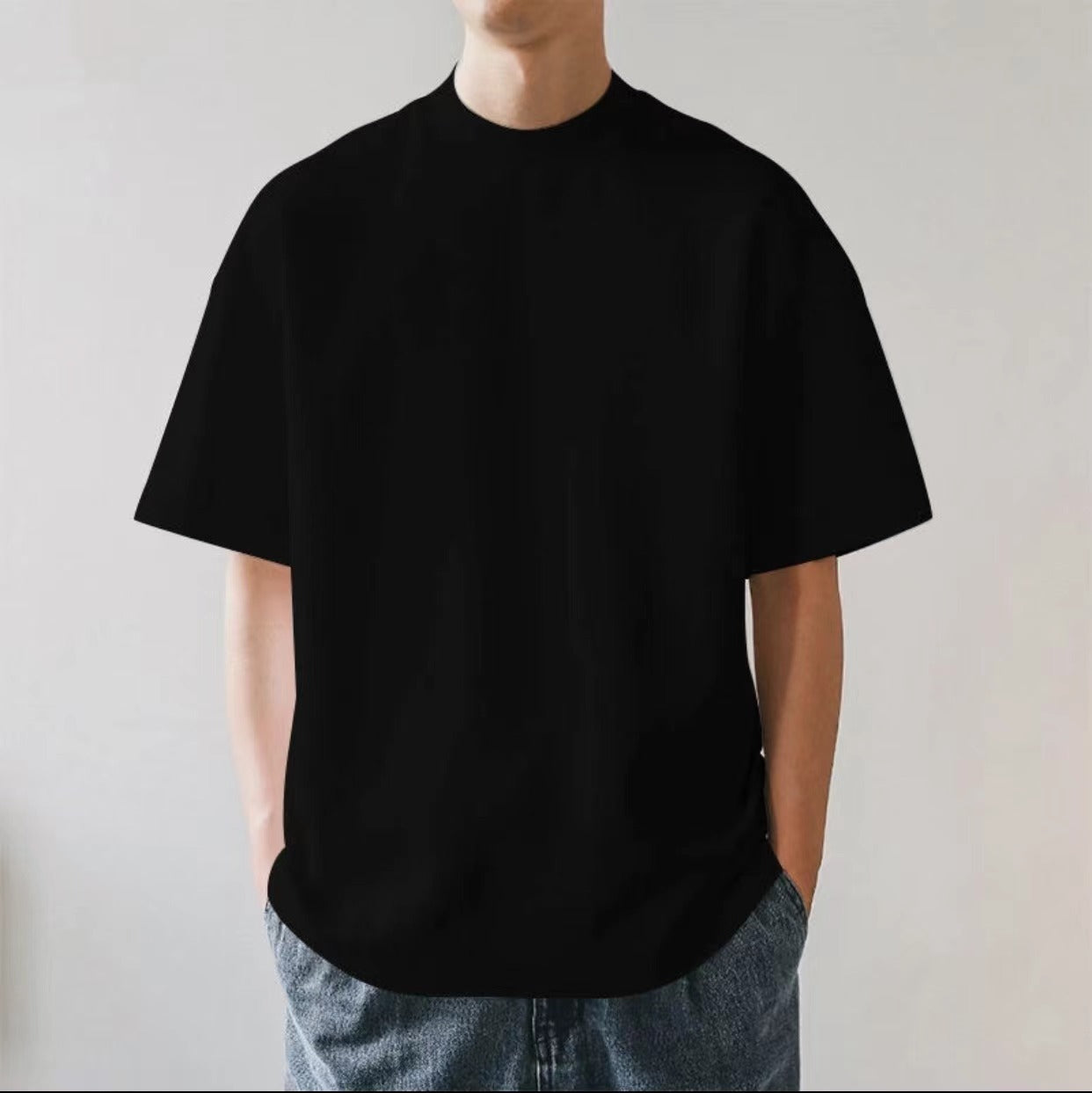 Oversized Retro Cotton T-Shirt – Unisex Plus Size Solid White Tee for Men & Women | Casual Streetwear Short Sleeve