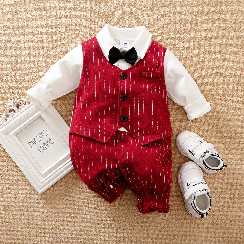 Baby Boy Autumn Romper - Warm & Stylish