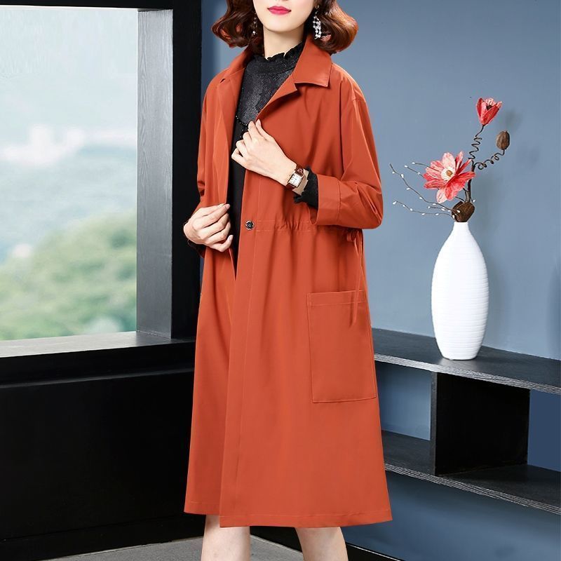 Temperament Western Style Mid-length Plus Size Loose Trench Coat Women