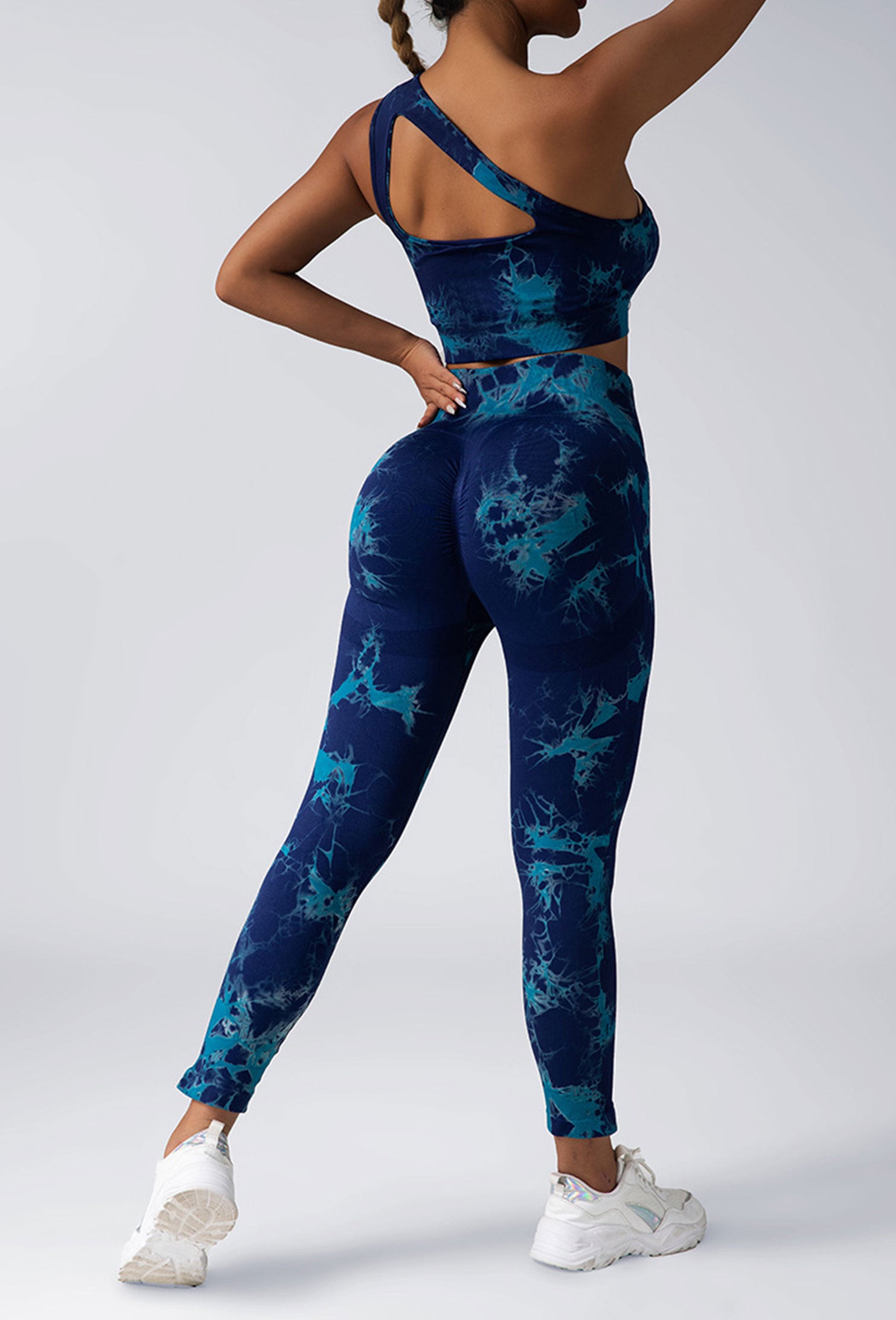 Women's Workout Leggings - High Waisted, Tie Dye, Compression Tights