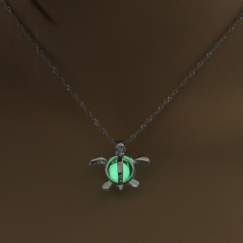 Glow in the Dark Moon Necklace - Healing Crystal Luminous Pendant
