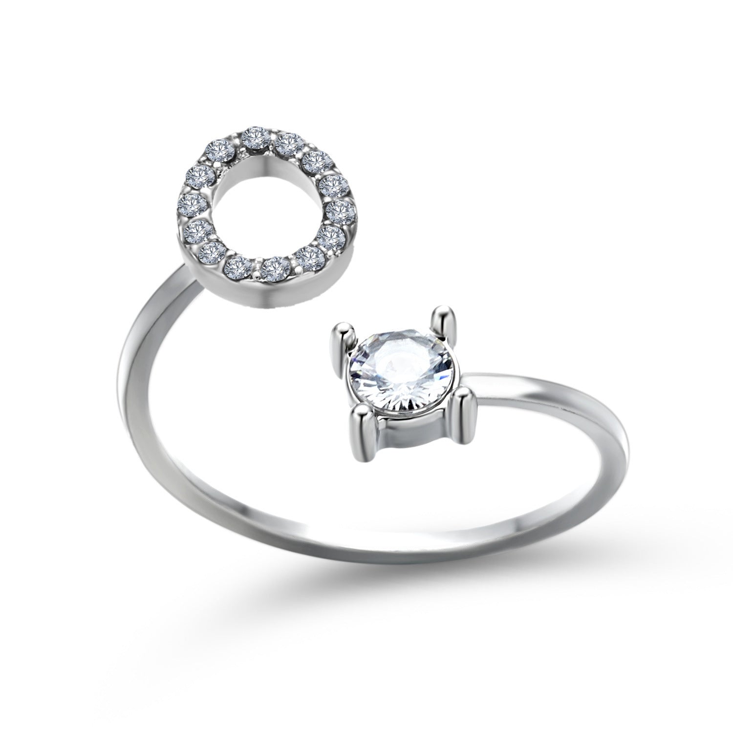 Initial Letter Ring - Personalized Adjustable Zircon Ring A-Z