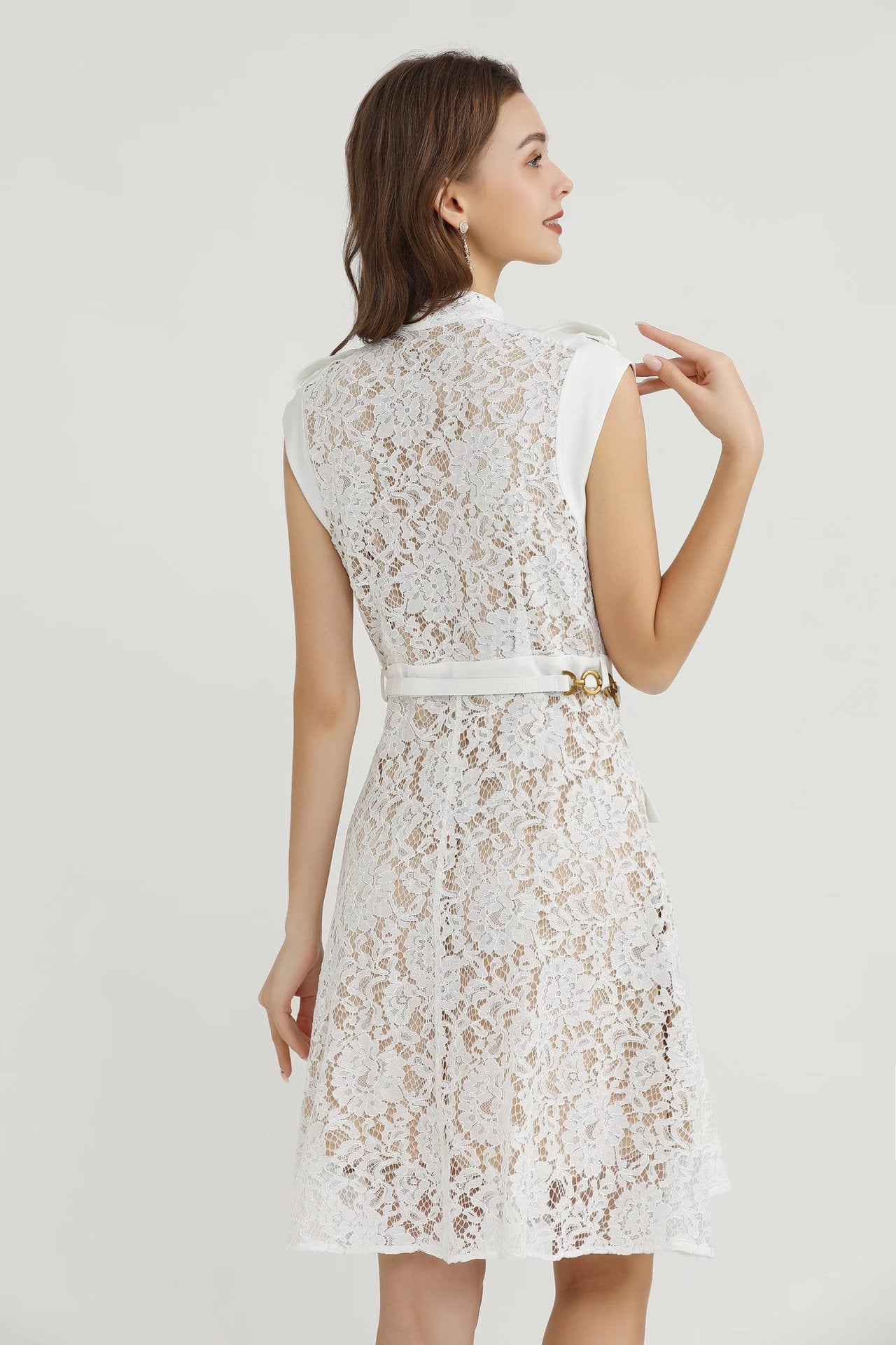 Women's Lace Dresses | Tie Waist Slim Dress | iukstore