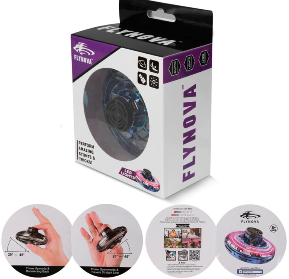 Mini Fingertip Gyro Drone - Interactive UFO Type Flying Helicopter Spinner Toy for Kids