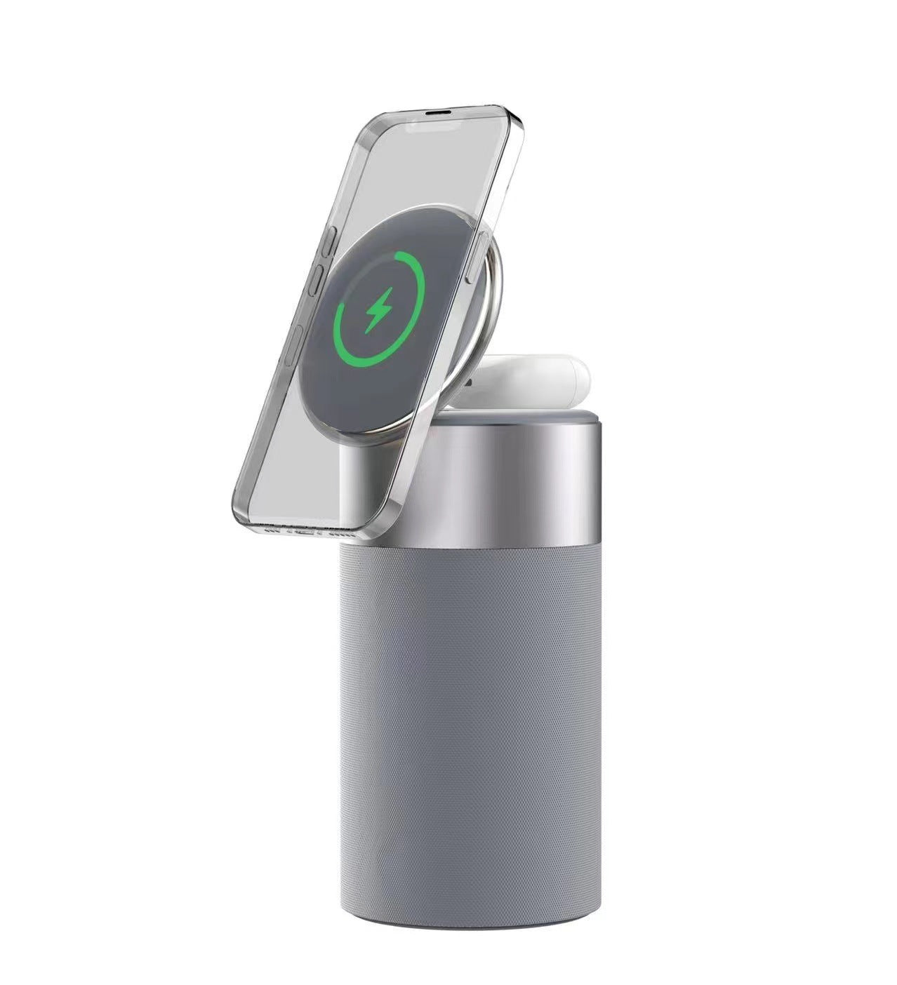 mult Function IPhone And AirPods Wireless Charger Portable Bluetooth Speaker With Touch Lamp For Home And Office