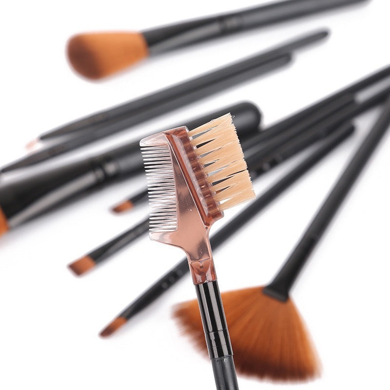 Professional 12-Piece Makeup Brush Set - Blush, Eyeshadow, Highlighter & More