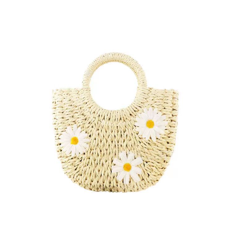 Women's Fashion Daisy Crossbody Portable Straw-weaved Bag